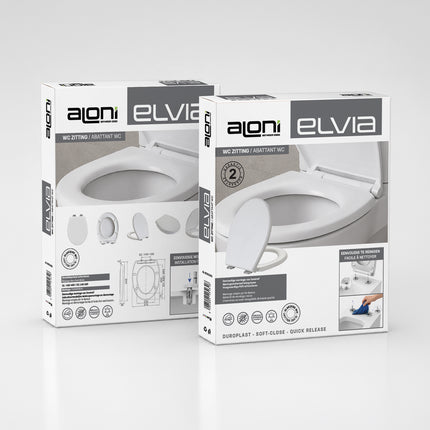 ALONI ECO Elvia Toiletbril - Soft Close & Quick Release - Glanzend wit - afbeelding 6