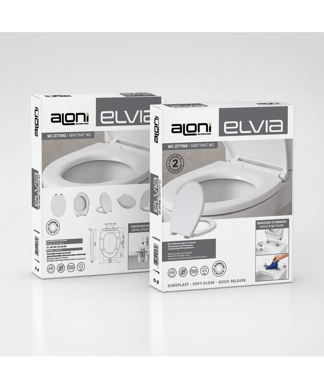 ALONI ECO Elvia Toiletbril - Soft Close & Quick Release - Glanzend wit - afbeelding 6