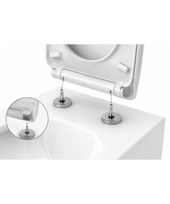 ALONI ECO Elvia Toiletbril - Soft Close & Quick Release - Glanzend wit - afbeelding 7