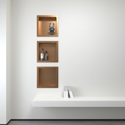ALONI Inbouwnis - 300x300x70mm - Geborsteld bruin brons - afbeelding 2