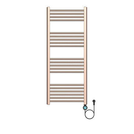 Radiador eléctrico BELRAD 1200x500 mm - 700W - cobre cepillado - termostato digital - Smart WiFi - conexión derecha