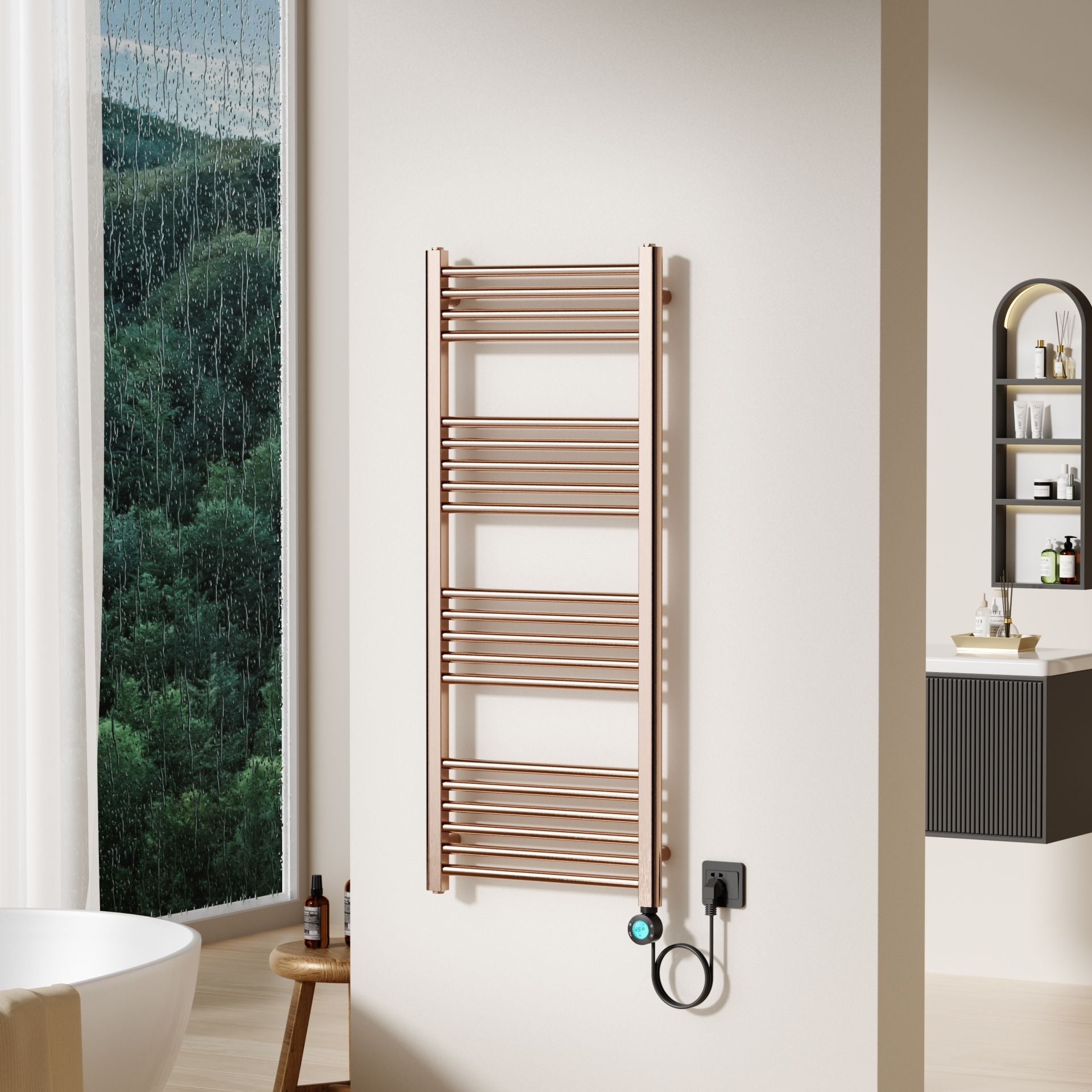 Belrad Radiator BELRAD electric radiator 1200x500 mm - 700W - brushed copper - digital ...