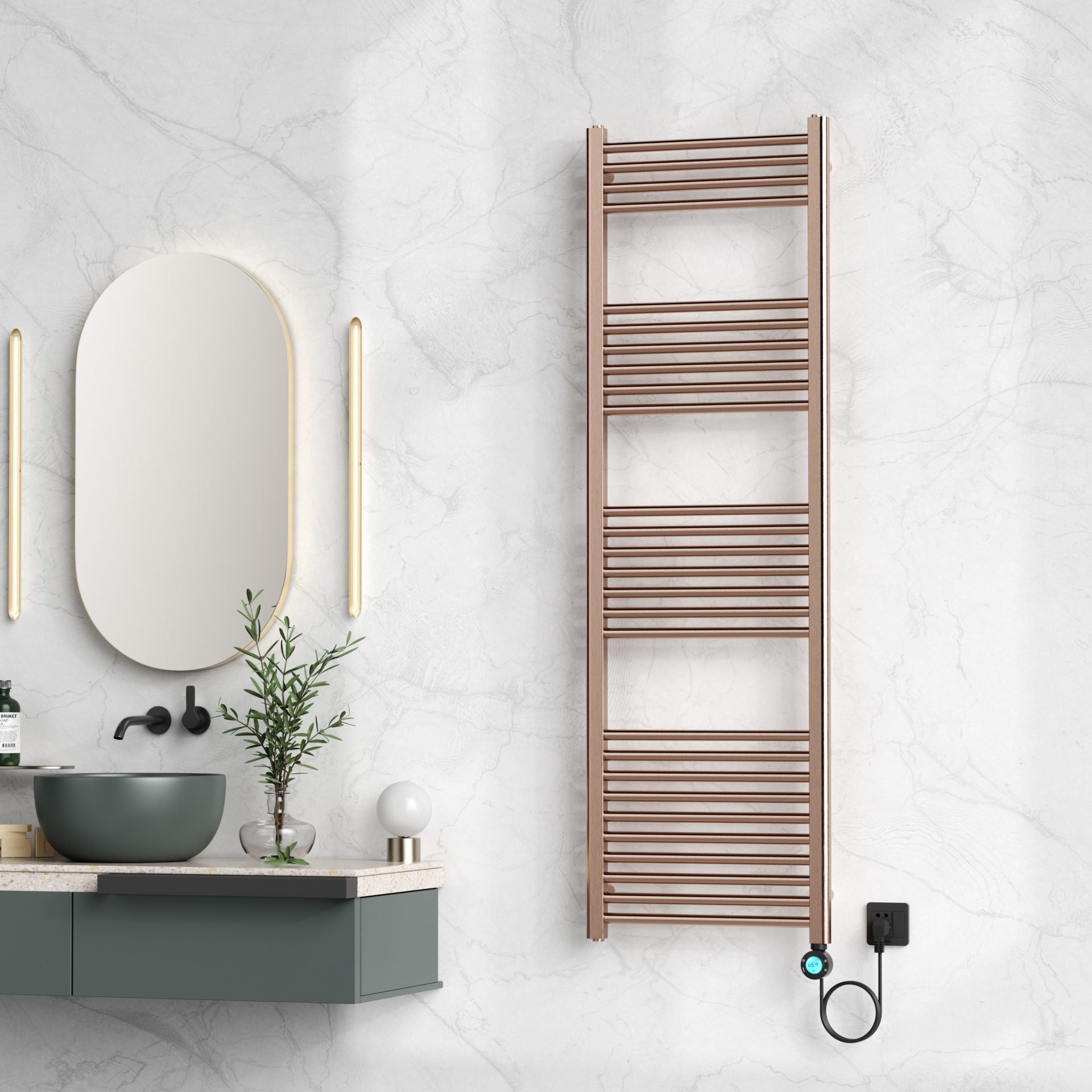 Belrad Radiator BELRAD electric radiator 1600x500 mm – 700W – brushed copper – digital ...