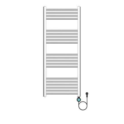 Radiador eléctrico BELRAD 1200x500 mm – 700W – acero inoxidable cepillado – termostato digital – Smart WiFi – conexión derecha