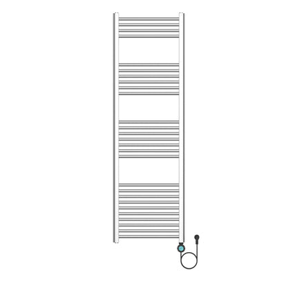 Radiador eléctrico vertical BELRAD 1600x500 mm – 700W – acero inoxidable cepillado – termostato digital – Smart WiFi – conexión derecha