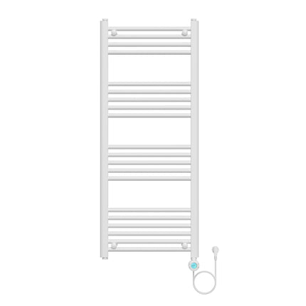 Radiador eléctrico BELRAD 1200x500 mm – 700W – blanco – termostato digital – Smart WiFi – conexión derecha