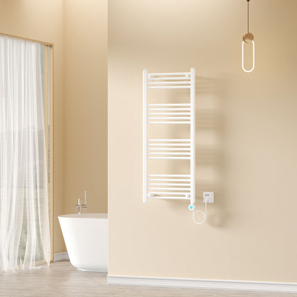 Radiador eléctrico BELRAD 1200x500 mm – 700W – blanco – termostato digital – Smart WiFi – conexión derecha