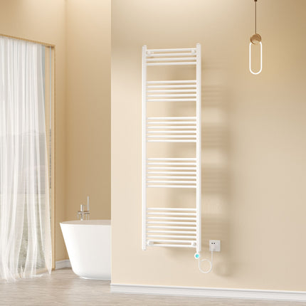 Radiador elétrico vertical BELRAD com WiFi – 1800x550 mm – 1000W – branco brilhante – termostato digital – conexão direita
