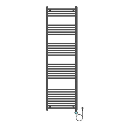 Radiador elétrico vertical BELRAD com WiFi – 1800x550 mm – 1000W – preto fosco – termostato digital – conexão direita