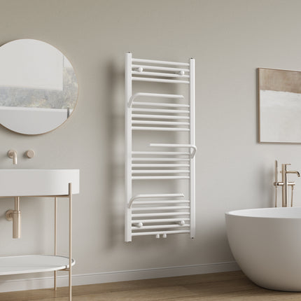 BELRAD Handdoekradiator met handdoekhouder - 1200x500mm - Glanzend wit - afbeelding 2
