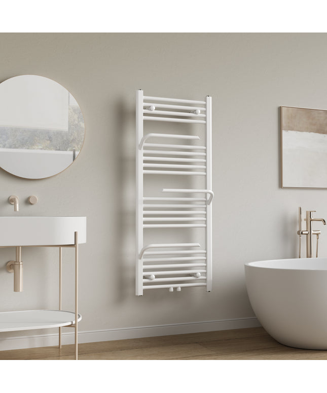 BELRAD Handdoekradiator met handdoekhouder - 1200x500mm - Glanzend wit - afbeelding 2
