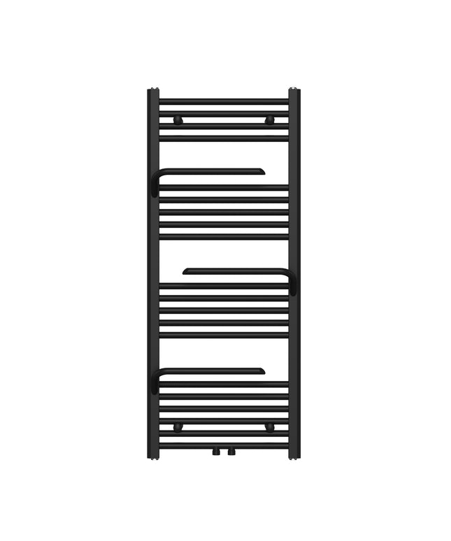 BELRAD Handdoekradiator met handdoekhouder - 1200x500mm - Mat zwart