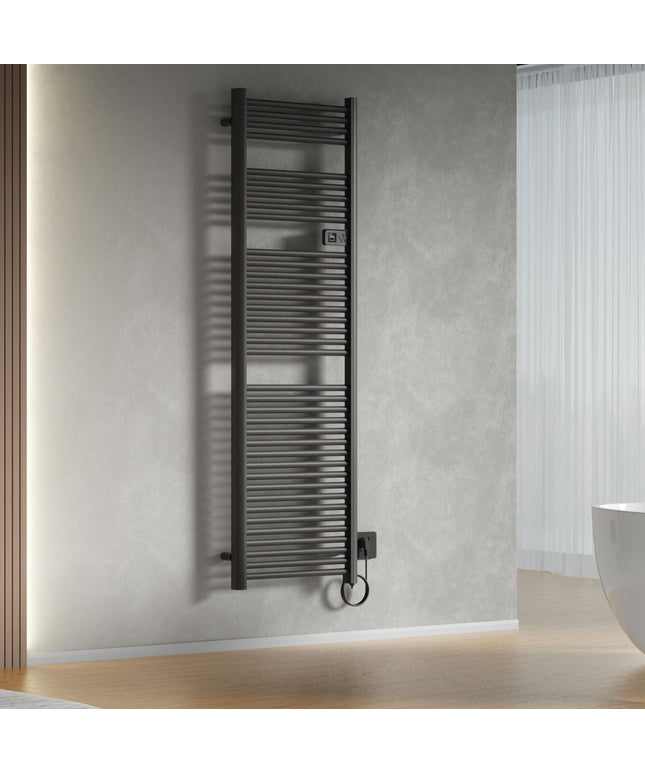 Toalheiro elétrico BELRAD - Smart WiFi - termostato digital - 1000W - 1800x540 mm - preto fosco