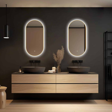 Loxa Aurelia Ovale LED Spiegel 40 x 80 cm - Gouden Lijst - afbeelding 5