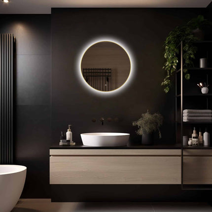 Loxa Aurora Ronde LED Spiegel Ø50 cm - Gouden Lijst - afbeelding 5