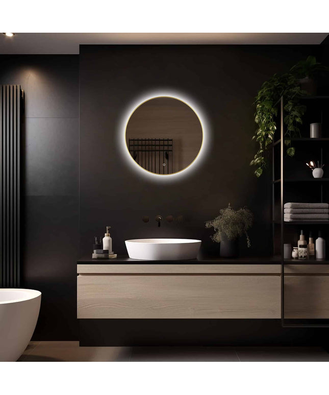 Loxa Aurora Ronde LED Spiegel Ø50 cm - Gouden Lijst - afbeelding 5