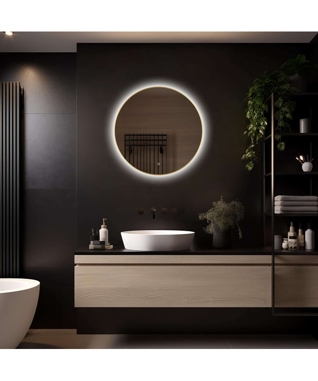 Loxa Aurora Ronde LED Spiegel Ø70 cm - Gouden Lijst - afbeelding 3