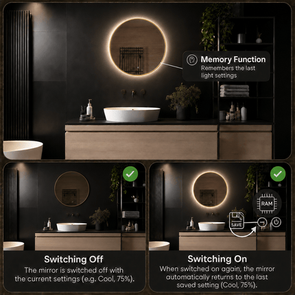 Loxa Aurora Ronde LED Spiegel Ø60 cm - Gouden Lijst - afbeelding 8