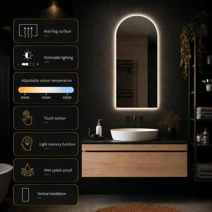 Loxa Casablanca LED Spiegel 45 x 100 cm - Rechthoek - afbeelding 2