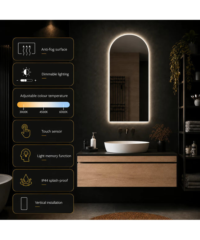 Loxa Casablanca LED Spiegel 45 x 100 cm - Rechthoek - afbeelding 2