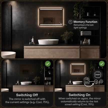 Loxa Felix LED Spiegel 80 x 60 cm - Rechthoek