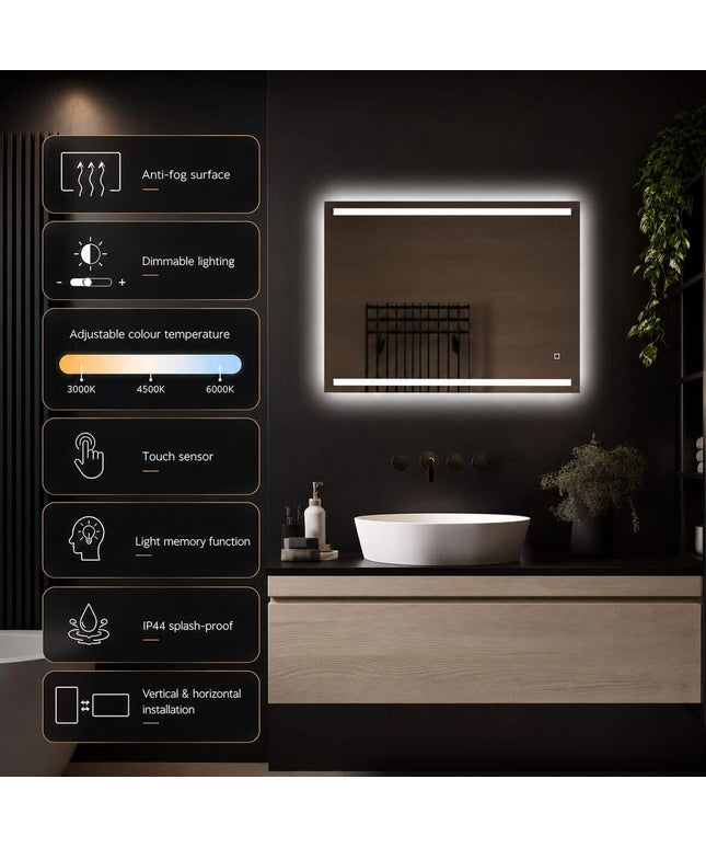 Loxa Felix LED Spiegel 80 x 60 cm - Rechthoek - afbeelding 2