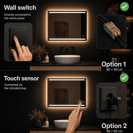 Loxa Felix LED Spiegel 80 x 60 cm - Rechthoek