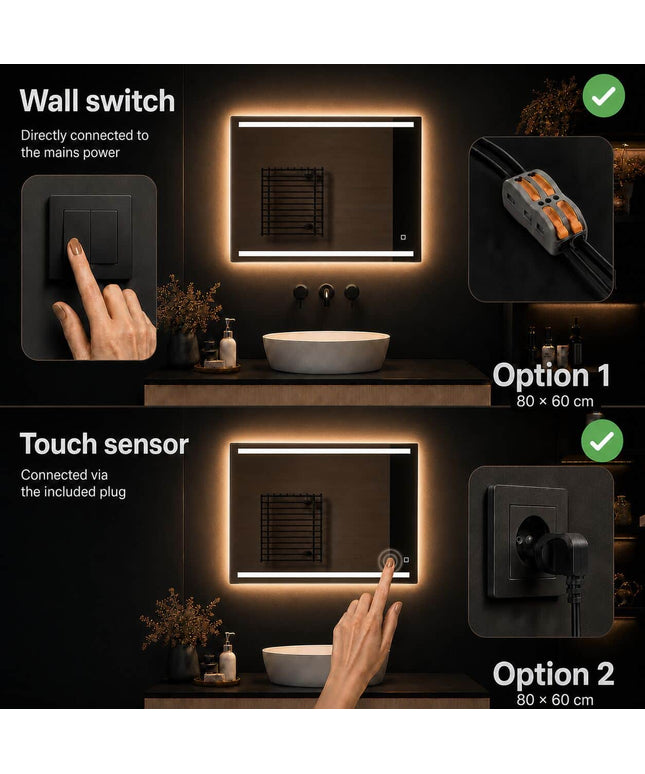 Loxa Felix LED Spiegel 80 x 60 cm - Rechthoek
