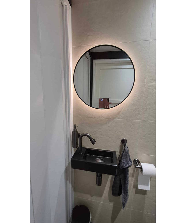 Loxa Ilona Ronde LED Spiegel Ø50 cm - Zwarte Lijst - afbeelding 6