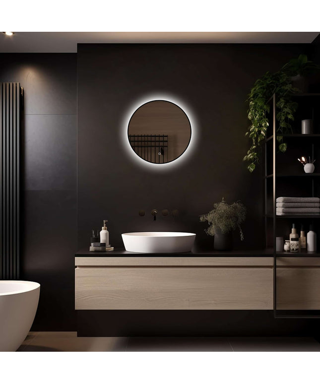 Loxa Ilona Ronde LED Spiegel Ø50 cm - Zwarte Lijst - afbeelding 3