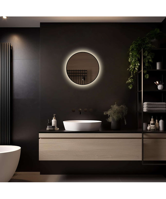 Loxa Ilona Ronde LED Spiegel Ø50 cm - Zwarte Lijst - afbeelding 2