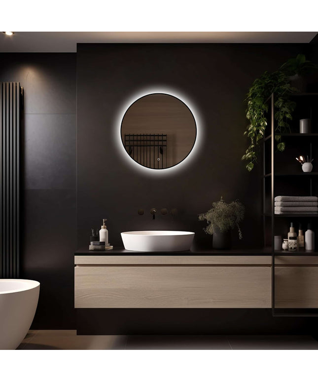 Loxa Ilona Ronde LED Spiegel Ø60 cm - Zwarte Lijst - afbeelding 2