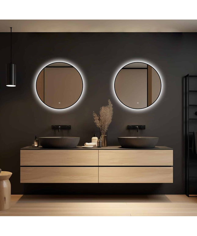 Loxa Ilona Ronde LED Spiegel Ø60 cm - Zwarte Lijst - afbeelding 4