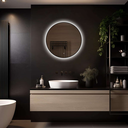 Loxa Ilona Ronde LED Spiegel Ø70 cm - Zwarte Lijst - afbeelding 2