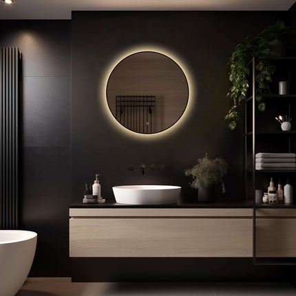 Loxa Ilona Ronde LED Spiegel Ø70 cm - Zwarte Lijst