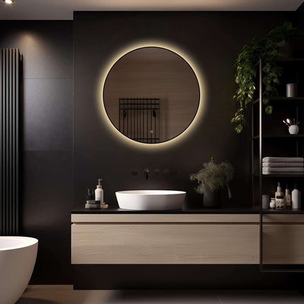 Loxa Ilona Ronde LED Spiegel Ø80 cm - Zwarte Lijst