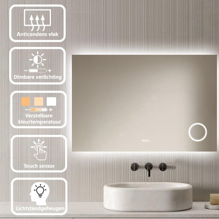 Loxa Lorina LED Spiegel 120 x 80 cm - Rechthoek
