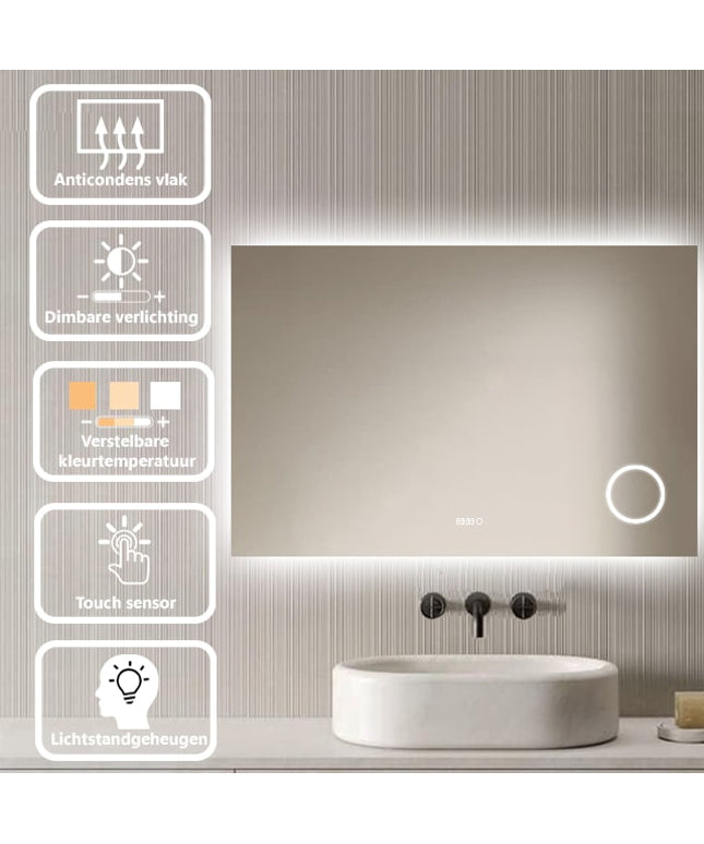 Loxa Lorina LED Spiegel 120 x 80 cm - Rechthoek