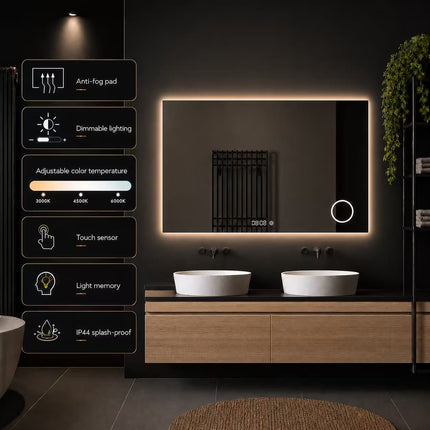 Loxa Lorina LED Spiegel 120 x 80 cm - Rechthoek