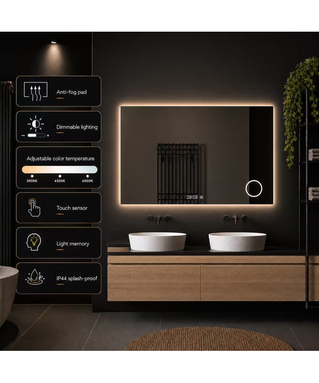 Loxa Lorina LED Spiegel 120 x 80 cm - Rechthoek