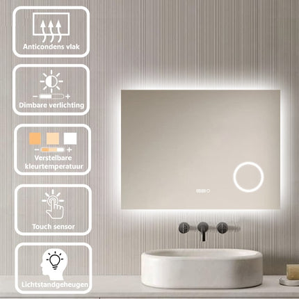 Loxa Lorina LED Spiegel 120 x 80 cm - Rechthoek