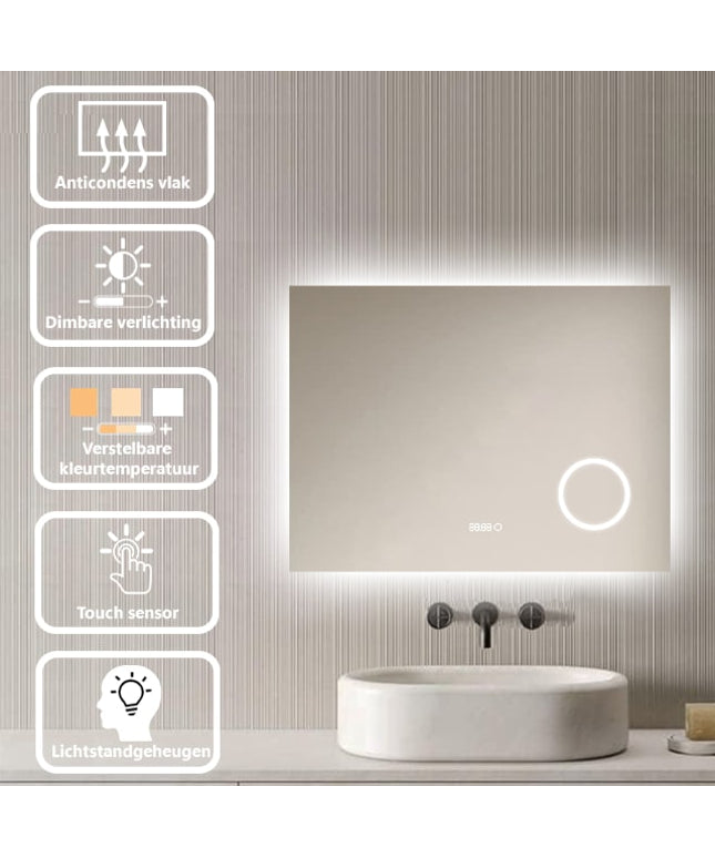 Loxa Lorina LED Spiegel 120 x 80 cm - Rechthoek