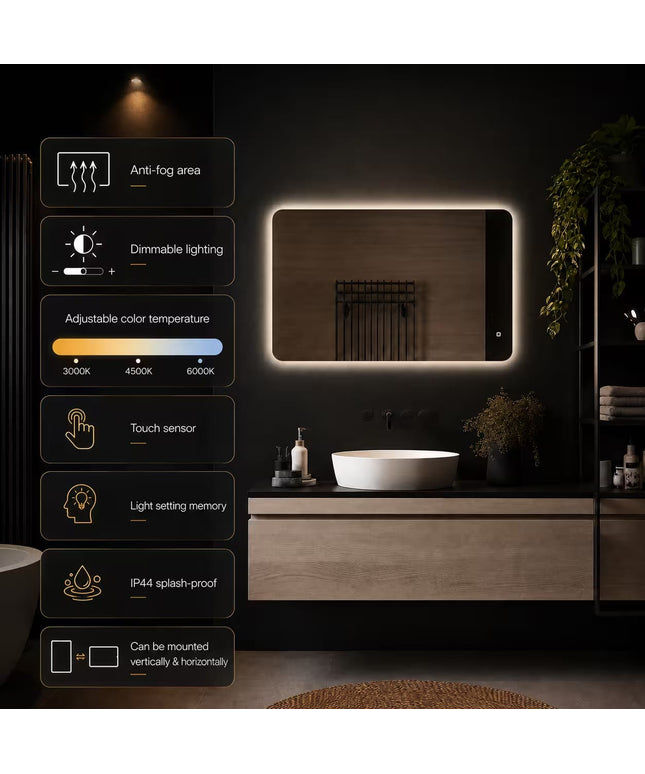 Loxa Malaga LED Spiegel 80 x 60 cm - Rechthoek