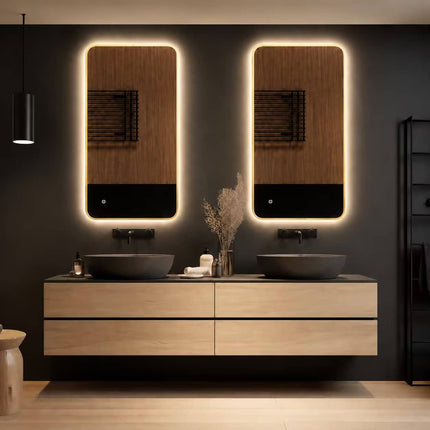 Loxa Marbella LED Spiegel 100 x 60 cm - Rechthoek, Gouden Lijst