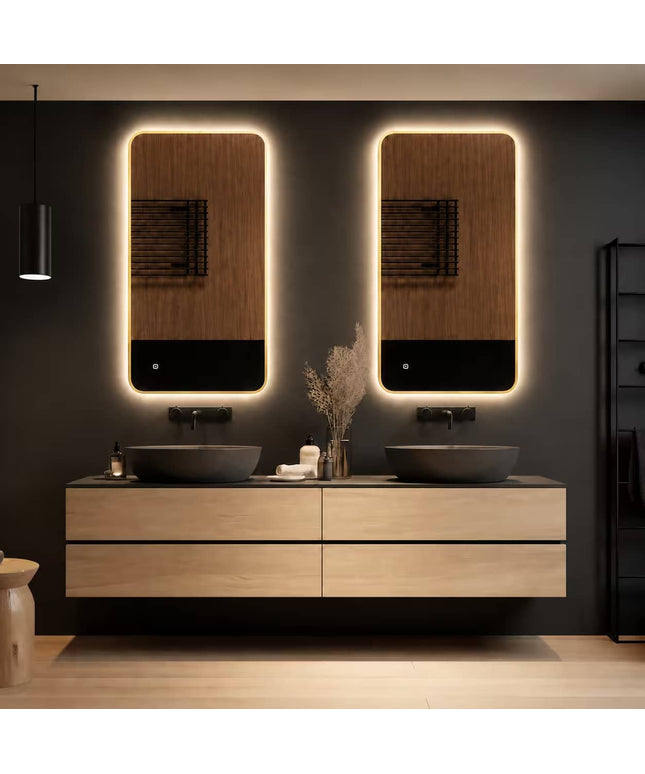 Loxa Marbella LED Spiegel 100 x 60 cm - Rechthoek, Gouden Lijst