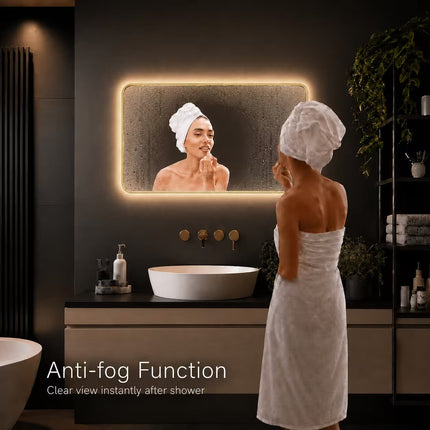 Loxa Marbella LED Spiegel 100 x 60 cm - Rechthoek, Gouden Lijst