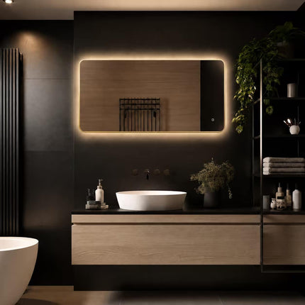 Loxa Marbella LED Spiegel 120 x 60 cm - Rechthoek, Gouden Lijst - afbeelding 8