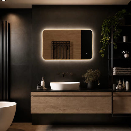 Loxa Marbella LED Spiegel 80 x 60 cm - Rechthoek, Gouden Lijst