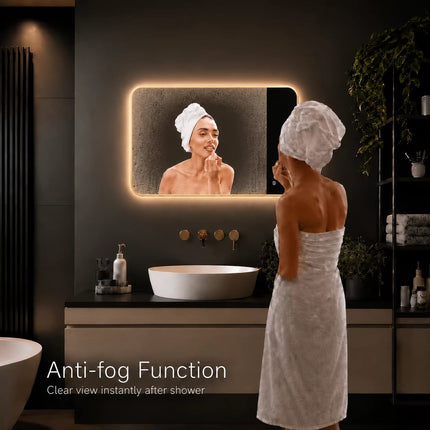 Loxa Marbella LED Spiegel 80 x 60 cm - Rechthoek, Gouden Lijst