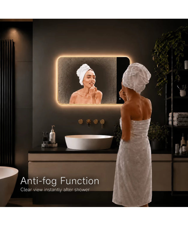 Loxa Marbella LED Spiegel 80 x 60 cm - Rechthoek, Gouden Lijst